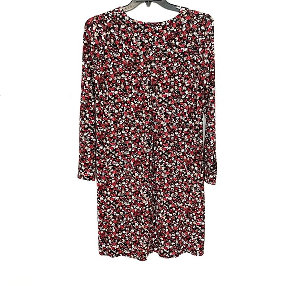 J Jill Wearever Dress Size S TALL Black Floral Long Sleeve Jersey Knit Career - Picture 2 of 7